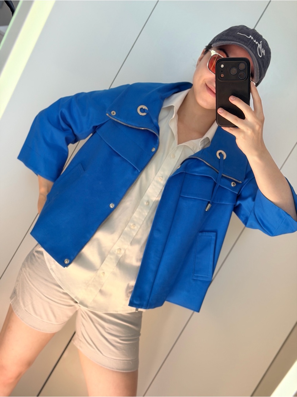 Bright Blue Women's Short Jacket - Casual Lightweight Coat Size S